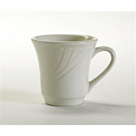 TUXTON CHINA Monterey 3.38 in. Embossed Pattern China Tall Cup - American White - 3 Dozen YEF-070